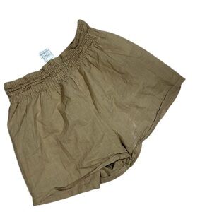 SHEIN Tan High Waist Shorts with Elastic Waistband